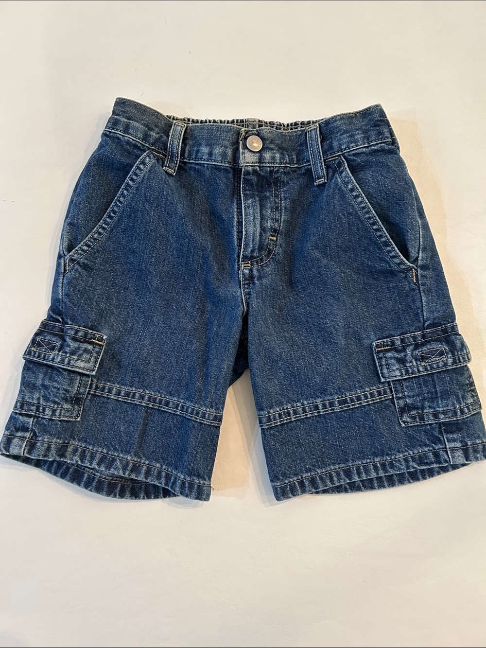 Vintage Kids Blue Denim Cargo Shorts